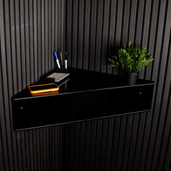 Okunaii™ Wall Mount Corner Desk with Storage Drawer & Shelves