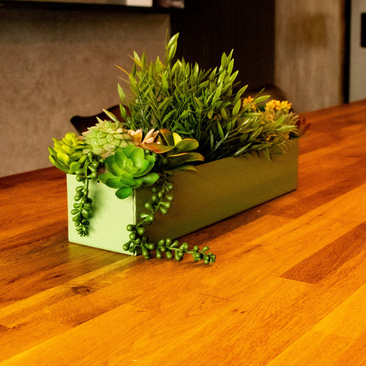 Okunaii™ Tabletop Decorative Rectangular Indoor Trough Planter (3 Sizes Available)