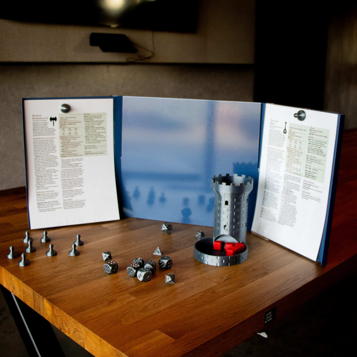 MeepleMounts Tabletop 3-Part Slot-In Magnetic RPG Dungeon Master Screen