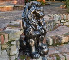 Fergus McArthur Lions on Balls Bronze Effect Statues (Set of 2)