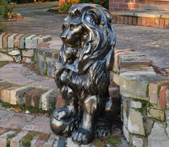 Fergus McArthur Lions on Balls Bronze Effect Statues (Set of 2)