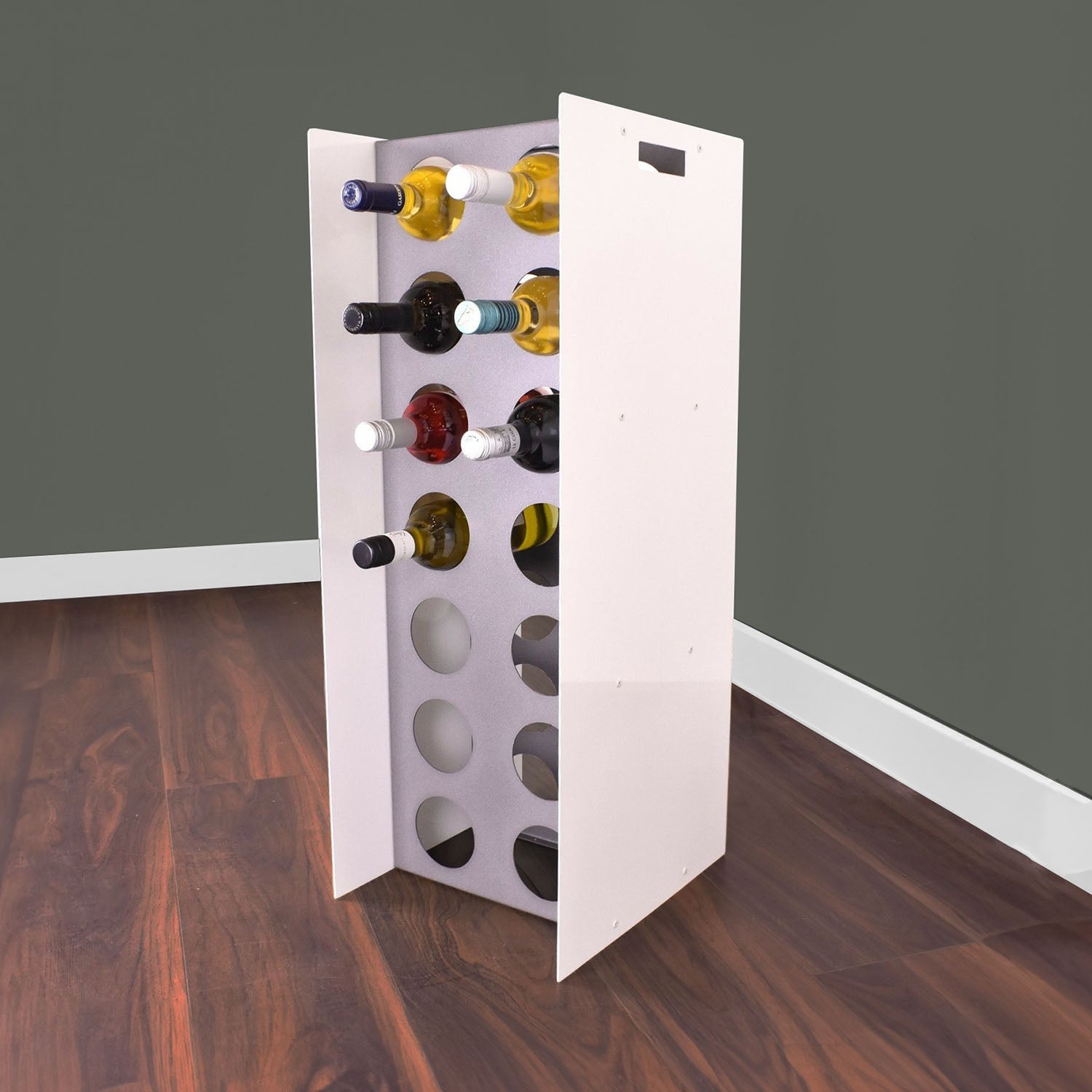 Free Standing Steel Wine Rack Cabinet (14 Bottle) - Indoor Outdoors