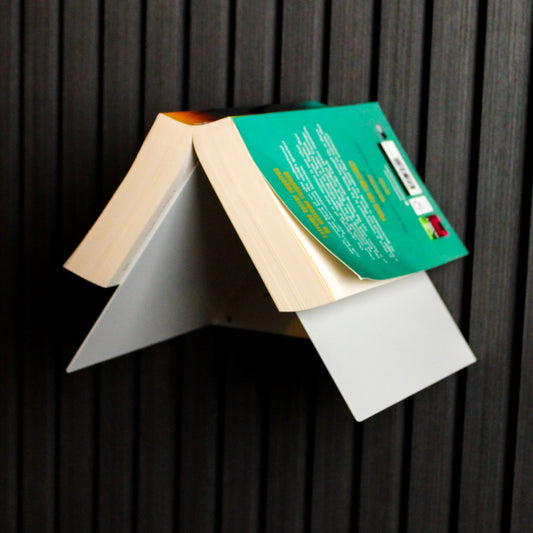 Okunaii™ Chapter Wall Mount Triangular Book Rest & Shelf (2 Sizes Available)