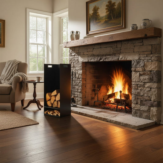 Volcann™ Indoor Log Storage with Double Shelf