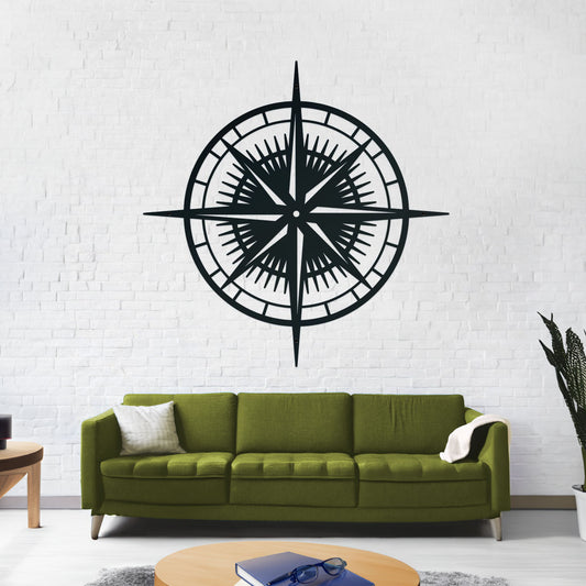 Vintage Geometric Metal Compass Wall Art (3 Sizes Available)