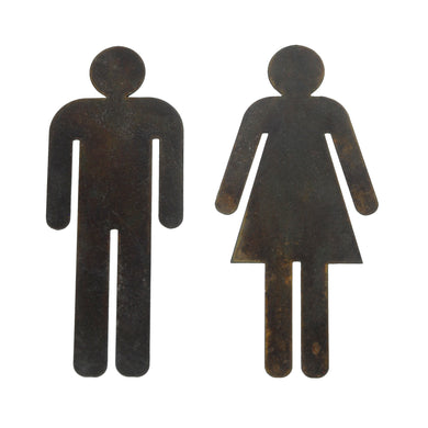 Vintage Steel Male & Female Toilet Door Signs (4540949397578)