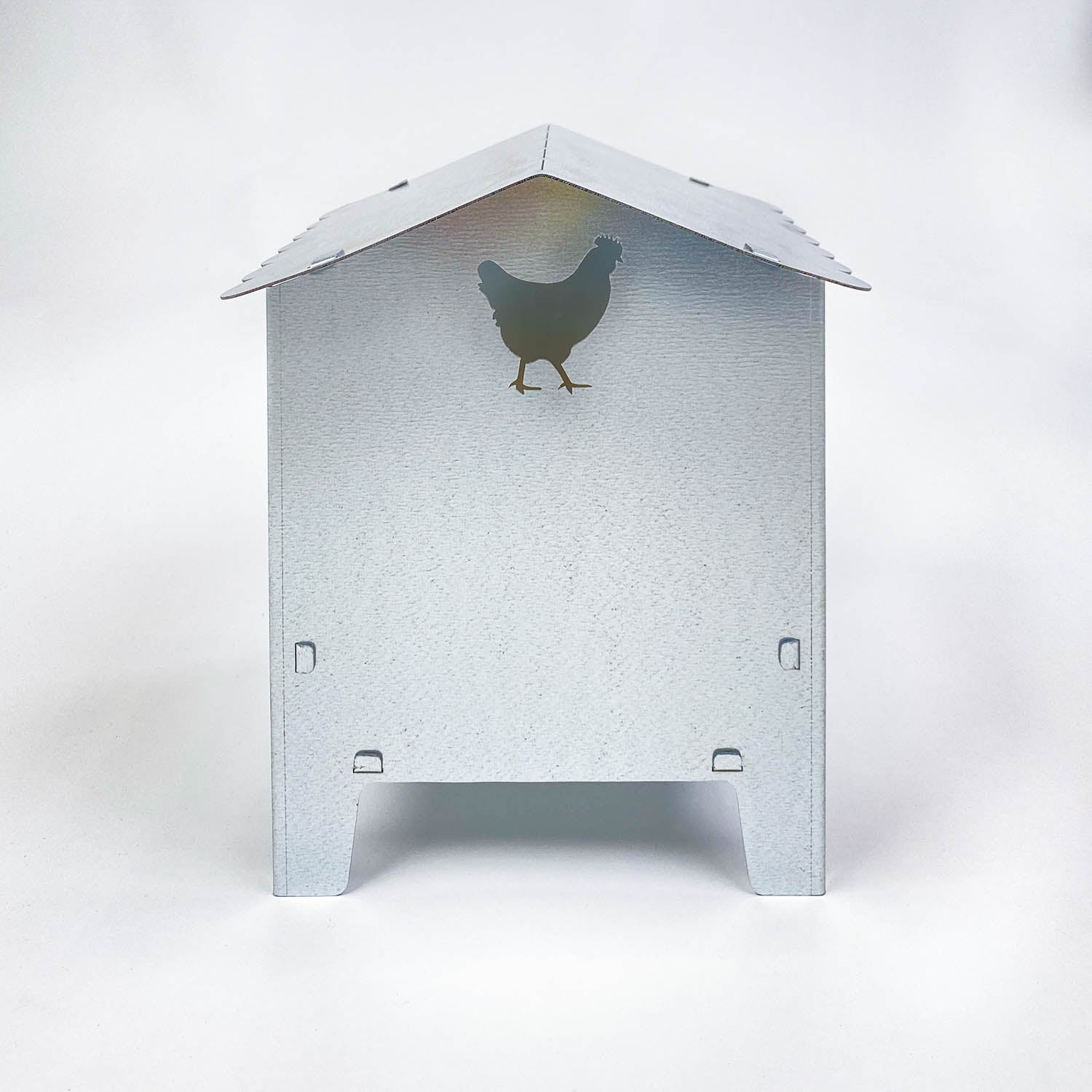 Small Chicken & Poultry Galvanised Feeder with Roof