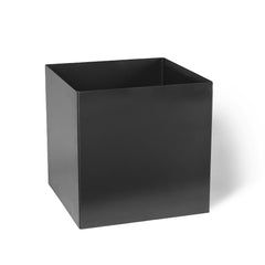 Square Rustic Steel Planter with Base (Optional Drainage Holes)