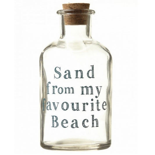 Glass Bottle with Cork "Sand From My Favourite Beach" - Indoor Outdoors