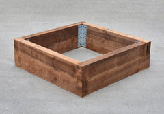 2-Tier Square Planter using a SleeperFit Installation Kit featuring Brackets, Timber Railway Sleepers and Screws