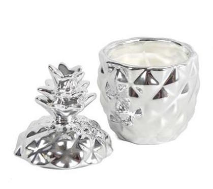 Silver Pineapple Candle