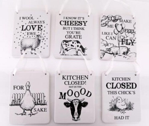 Animal Fun Kitchen Ceramic Quotes