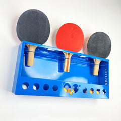 BlackSteel™ Ping Pong Ball Holder & Paddle Storage - Indoor Outdoors