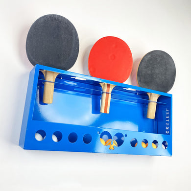 BlackSteel™ Ping Pong Ball Holder & Paddle Storage - Indoor Outdoors