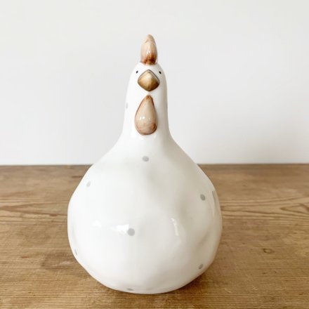 Ceramic Polka Dot Chicken Ornament
