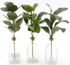 Artificial Leaf sprays in a Clear Glass Bottles (Pack of 3)