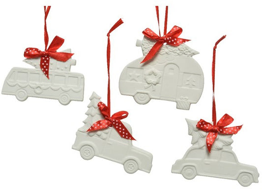 White Christmas Vehicle Hangers - Indoor Outdoors
