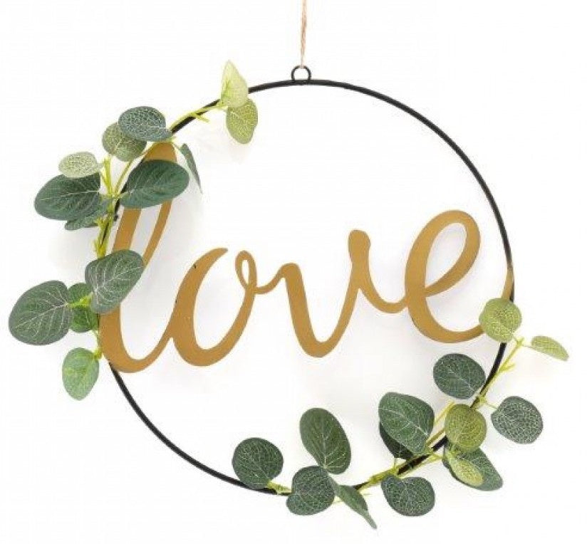 Love Eucalyptus Metal Loop Wreath - Indoor Outdoors