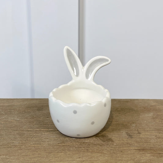 Ceramic Rabbit Ears Egg Cup, 8cm - Indoor Outdoors
