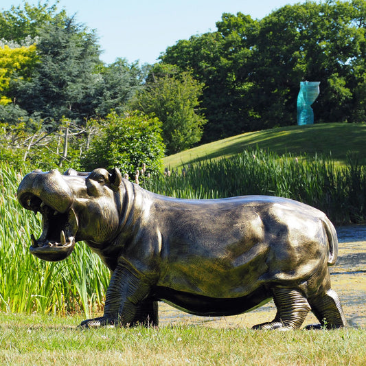 Bronze Effect Hippo Sculpture made from Aluminium