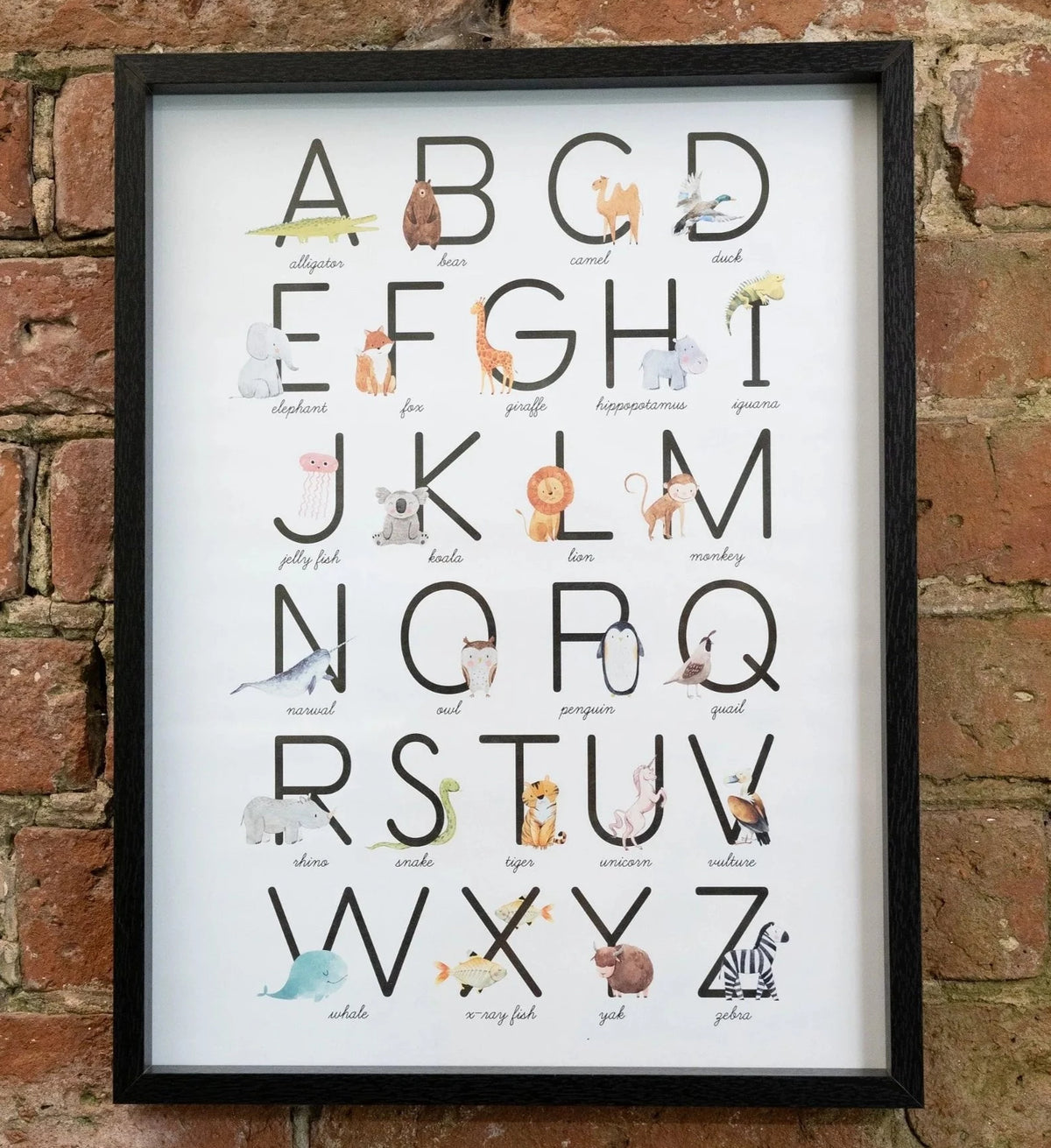 Animal Alphabet Print "A-Z" - Learning Tool for Children