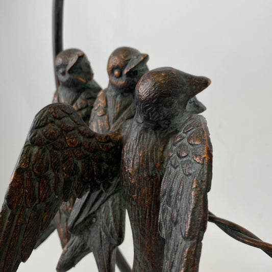 Fergus McArthur Birds on Ring Bronze Effect Sculpture - Indoor Outdoors