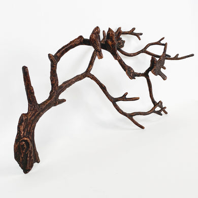 Fergus McArthur Wall Mount Birds on Branch Bronze Effect Sculpture - Indoor Outdoors