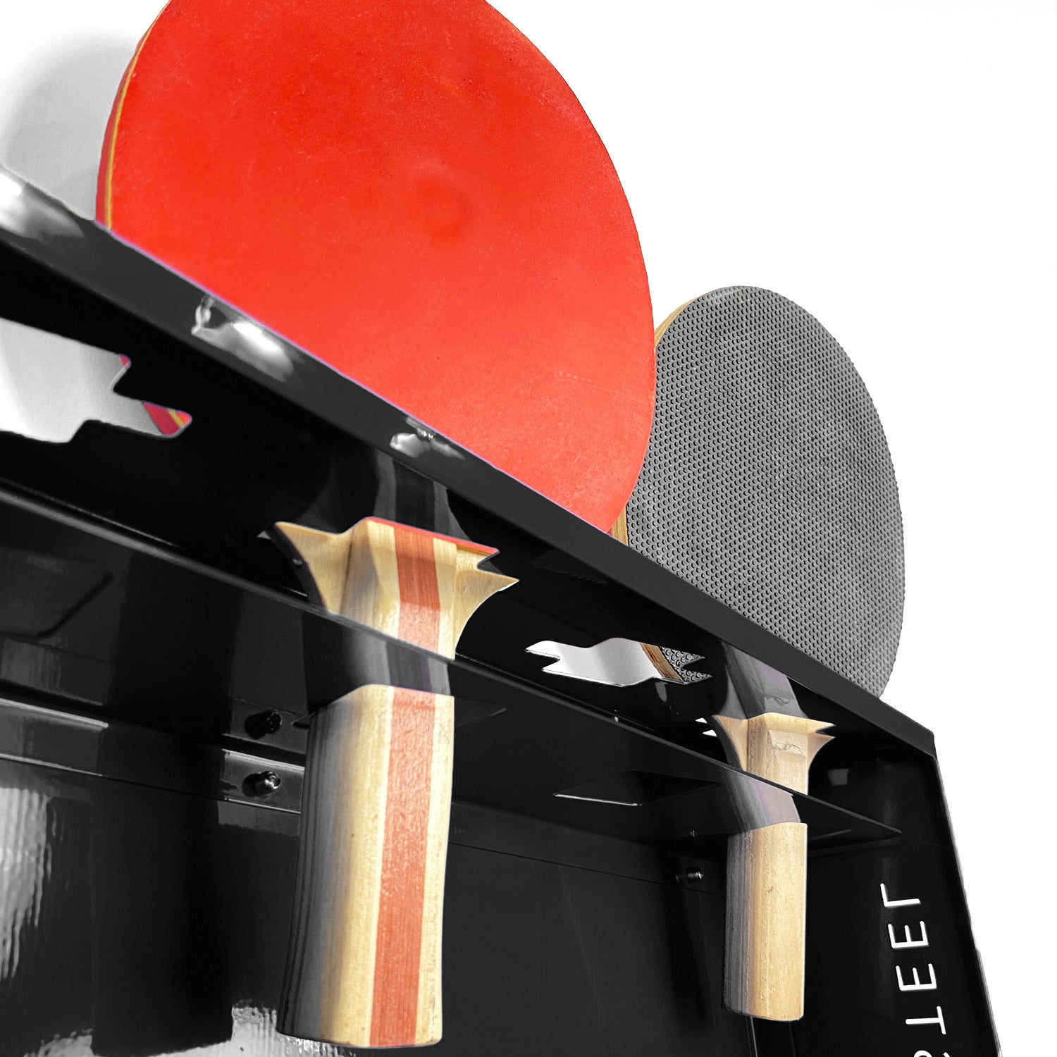 BlackSteel™ Ping Pong Ball Holder & Paddle Storage