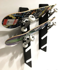 BlackSteel™ Quad Skateboard Wall Mounting Brackets | Indoor Outdoors
