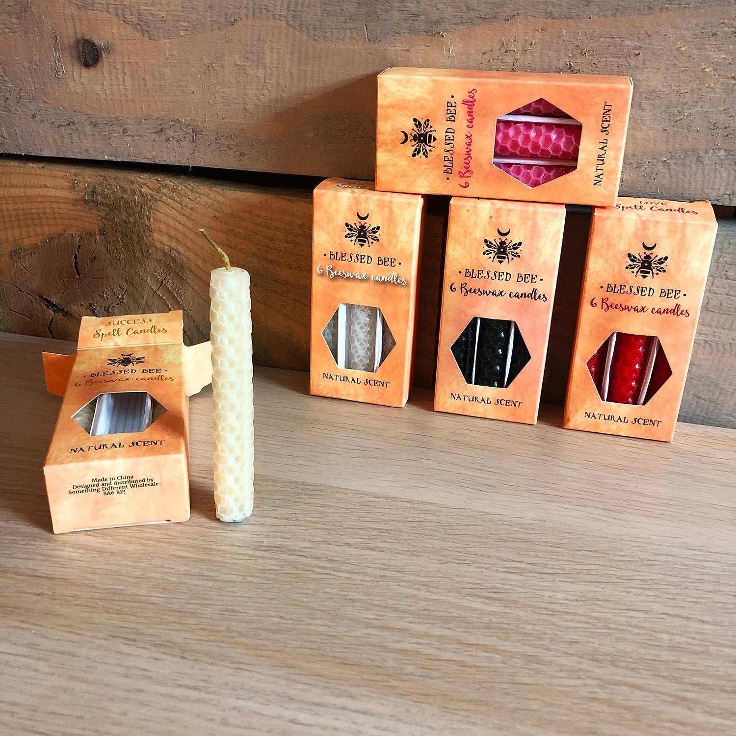 Blessed Bee Beeswax Spell Candles - Packs of 6 | Indoor Outdoors