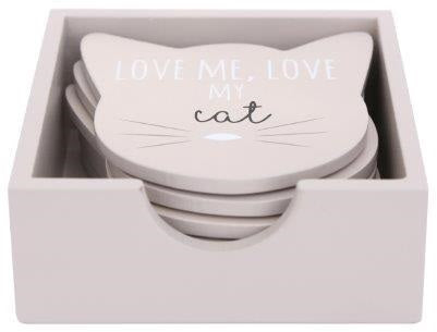 Cat Face Coasters Set of 6 - Indoor Outdoors