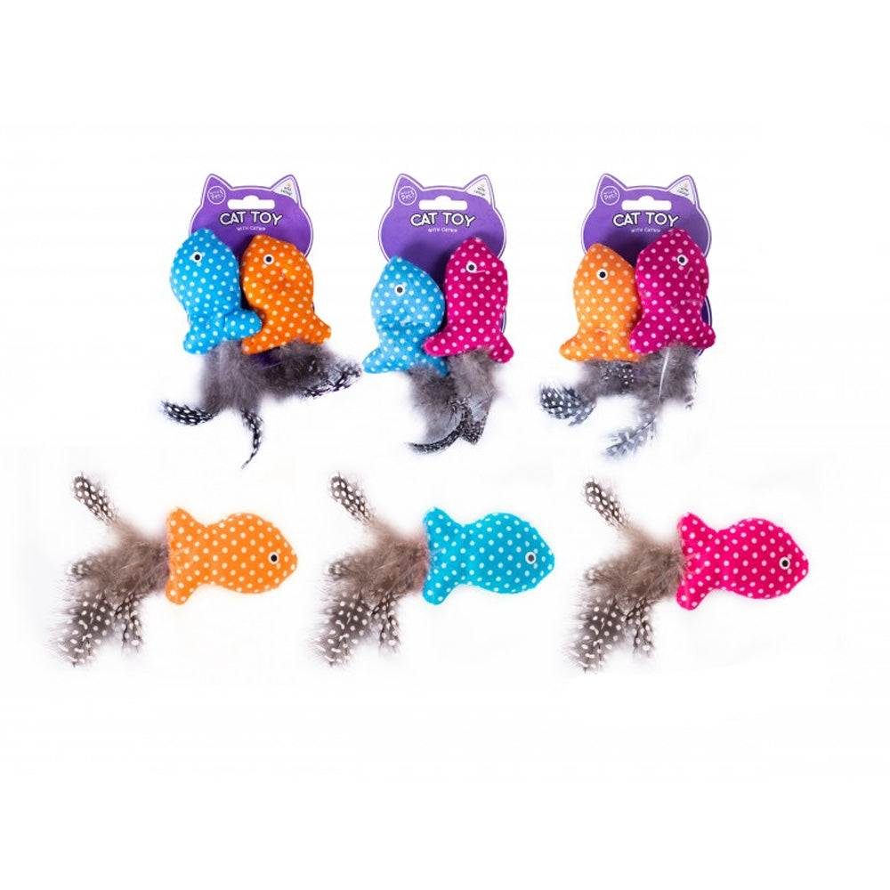 Soft Fish Toys with Infused Catnip - Cat Enrichment Toys (Pack of 2)