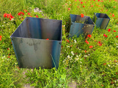 Cubic Flat Pack Rustic Steel Raised Flower Bed & Tree Planter | Indoor Outdoors