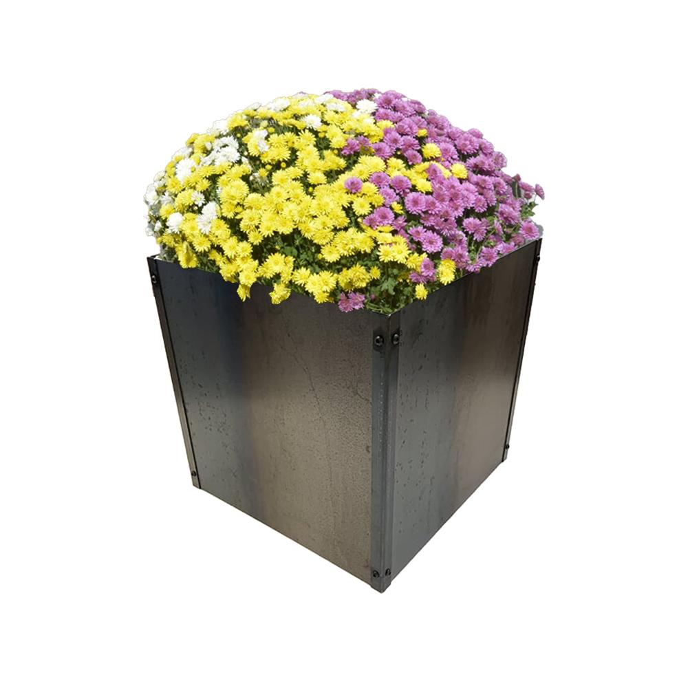 Custom Cubic Rustic Steel Raised Flower Bed & Planter - Indoor Outdoors