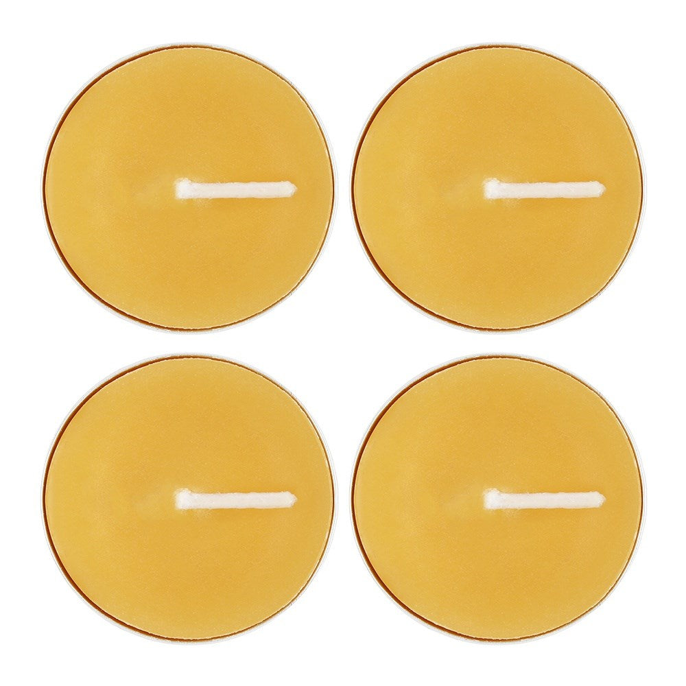 Top-Down View of 4 Beeswax Tealights
