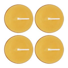Top-Down View of 4 Beeswax Tealights