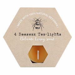 100% Natural Beeswax Candles in their packaging