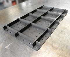 Underside of welding table top 