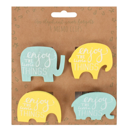 Pack of 4 Fridge Magnet Clips "Enjoy Quotes the Little Things" - Indoor Outdoors