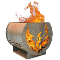 Volcann™ Phoenix Rustic Steel Fire Pit - Indoor Outdoors