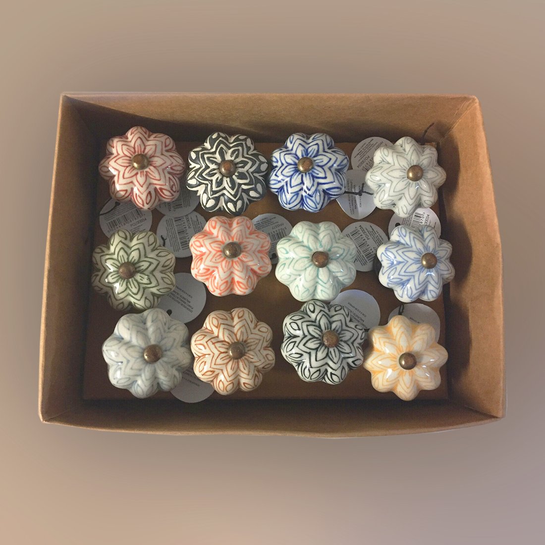 Floral Decorative Doorknobs (12 Colours Available) - Indoor Outdoors