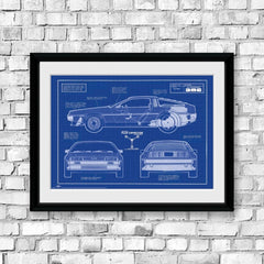 Back to the Future Framed Collectors Blueprint - Indoor Outdoors