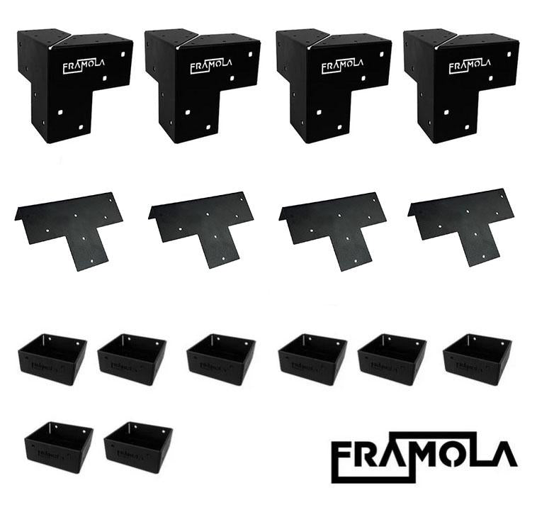 Framola™ 3 Bay Pergola Construction Bracket Kit "E" | Indoor Outdoors