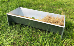 Galvanized Feeding Trough For Goats, Sheep, Pigs | Indoor Outdoors