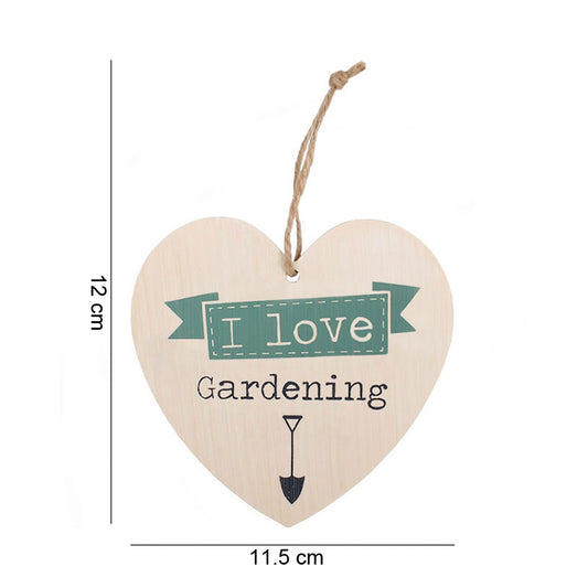 Love Gardening Hanging Heart Sign