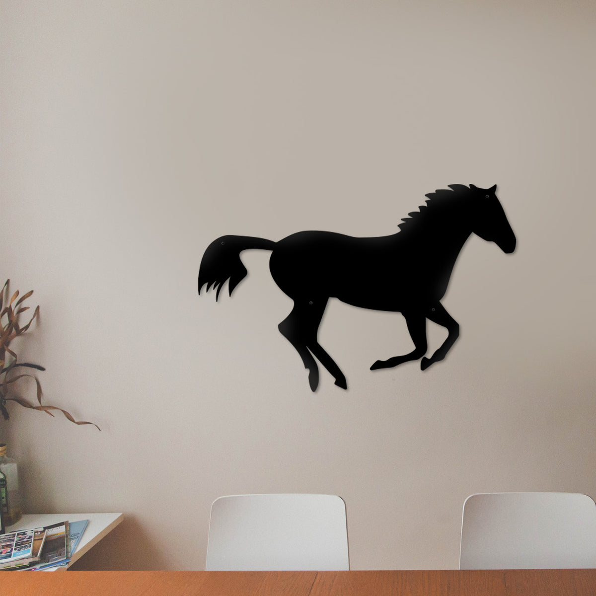 Horse Wall Art in Living Room Setting