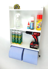 MegaMaxx UK™ Blue Roll Holder Dispenser & Shelving Unit