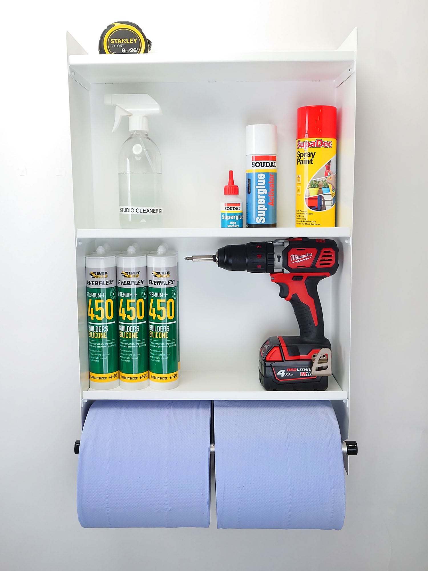 MegaMaxx UK™ Blue Roll Holder Dispenser & Shelving Unit