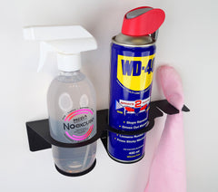 2-Slot White Cleaning Station in Black with WD40