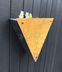 Bellamy Rustic Steel Triangle Wall Mounted Planter